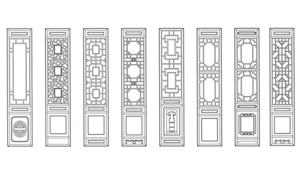 柳州喜迎门中式花格CAD设计图样式大全