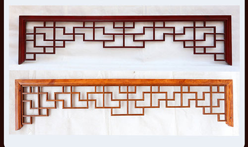 柳州中式花格吊顶门楣挂落仿古落地罩在实际案例中的展示